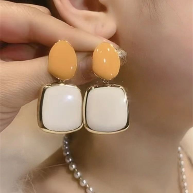 1 Pair Glam Geometric Inlay Alloy Artificial Crystal Drop Earrings