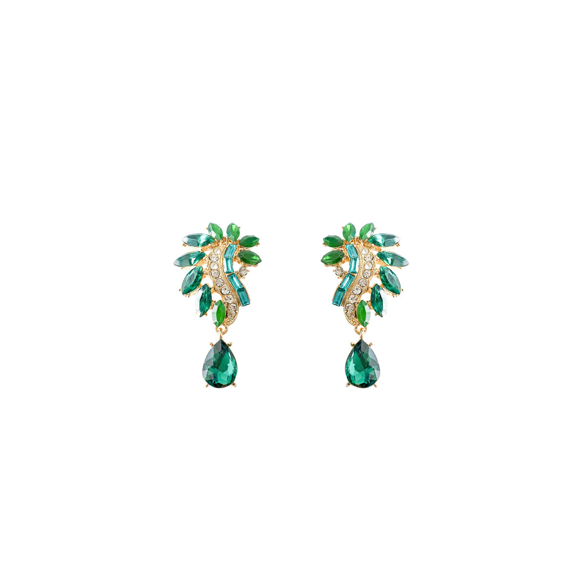 1 Pair Luxurious Geometric Inlay Alloy Glass Drop Earrings