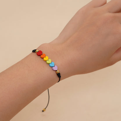 Casual Retro Circle Colorful Soft Clay Unisex Bracelets