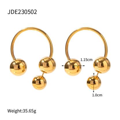 Wholesale Casual Classic Style Geometric Stainless Steel Plating 18k Gold Plated Rings Earrings Necklace