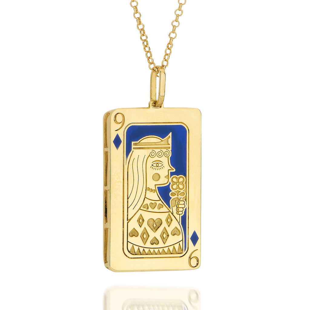 Exaggerated Simple Style Card Stainless Steel Plating Inlay Carving Zircon 18k Gold Plated Pendant Necklace