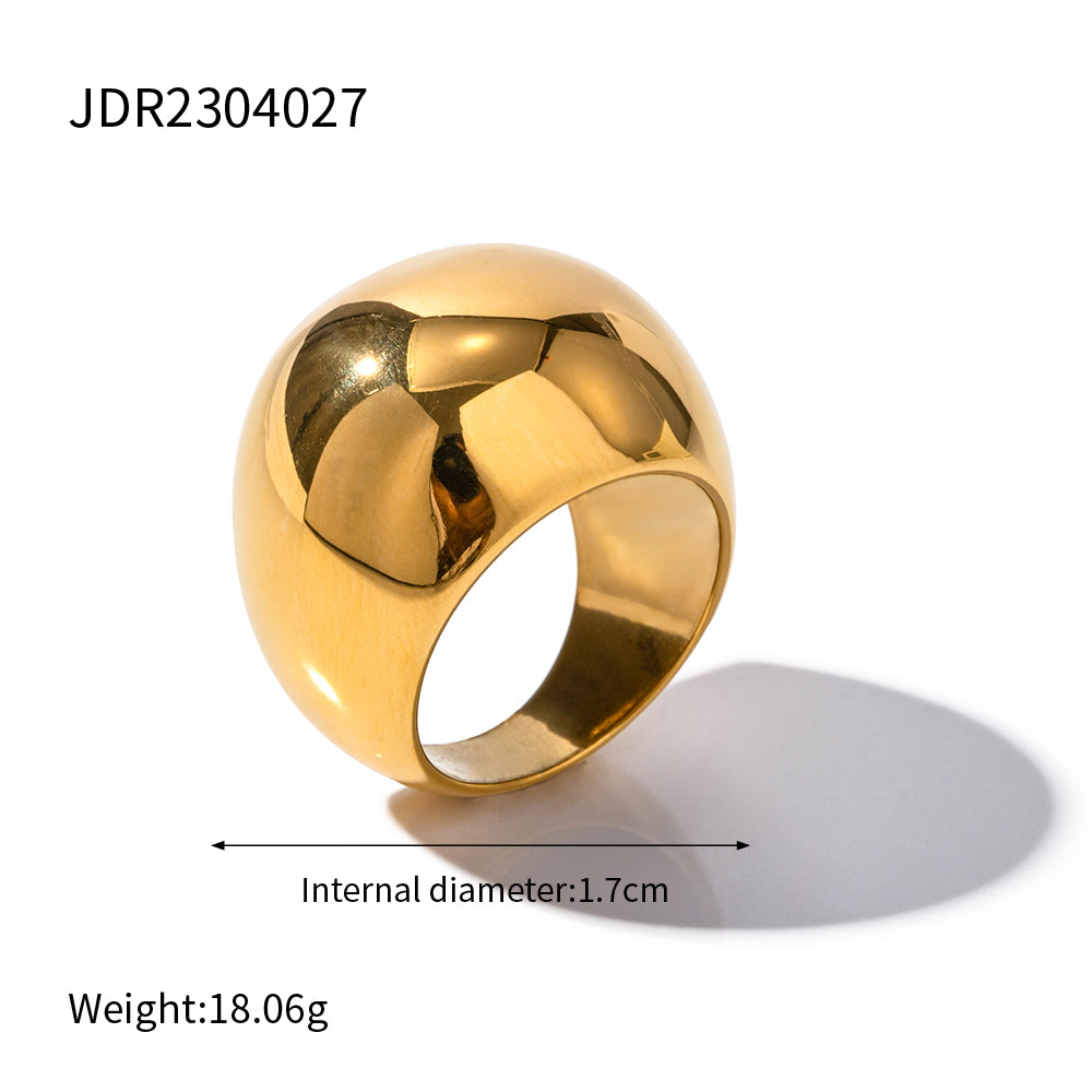 Ig Style Ball Stainless Steel 18k Gold Plated Rings In Bulk