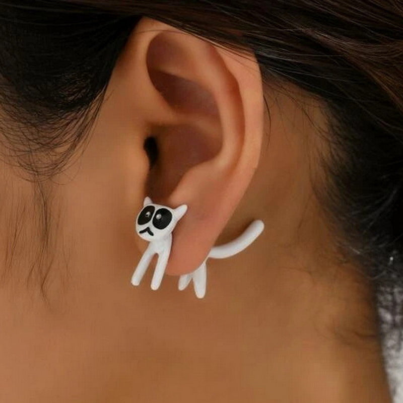 1 Pair Cute Cartoon Cat Plating Alloy Ear Studs