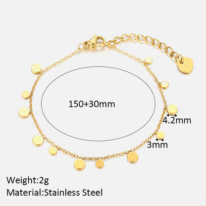 Simple Style Round Stainless Steel Plating 18k Gold Plated Bracelets