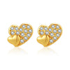 1 Pair Sweet Simple Style Moon Heart Shape Plating Inlay Copper Zircon Ear Studs