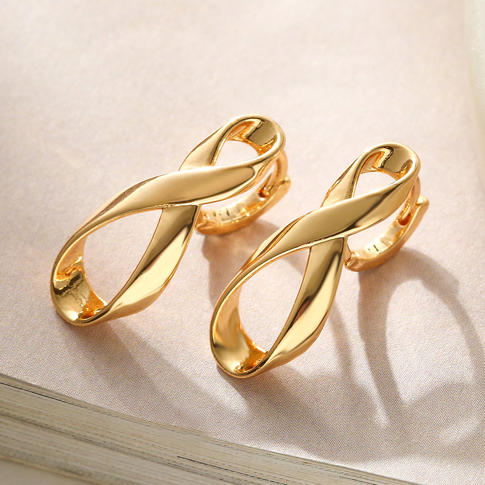 1 Pair Simple Style Commute Solid Color Plating Copper 18k Gold Plated Earrings