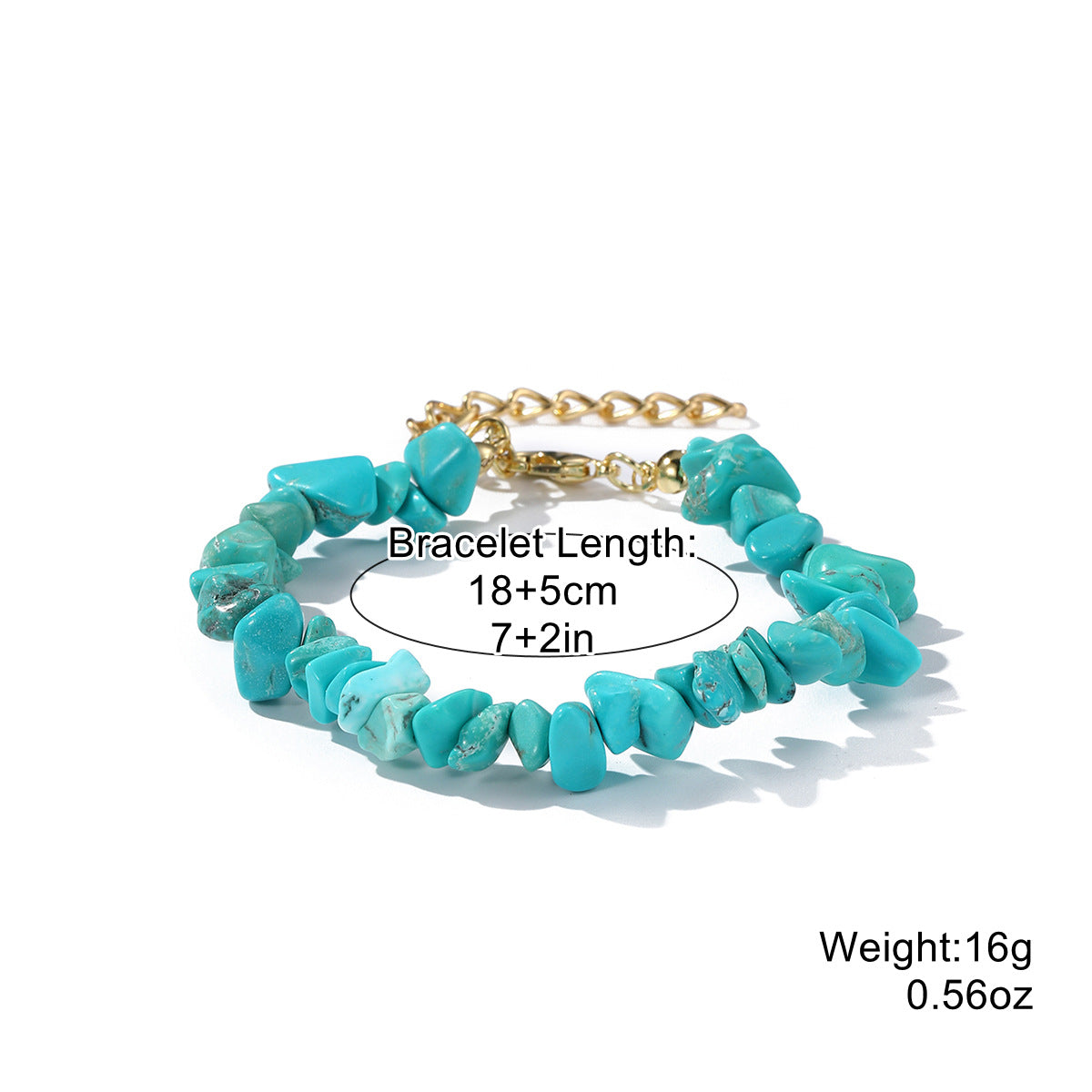 Simple Style Geometric Natural Stone Turquoise Bracelets 1 Piece