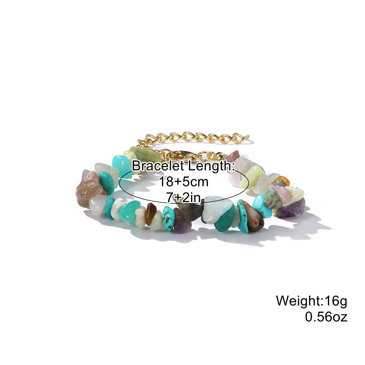 Simple Style Geometric Natural Stone Turquoise Bracelets 1 Piece