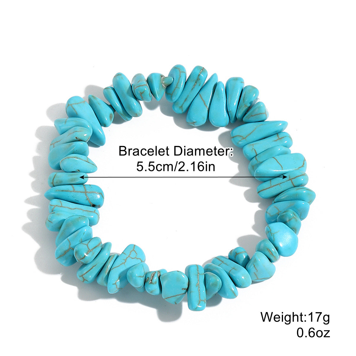 Simple Style Geometric Natural Stone Turquoise Bracelets 1 Piece