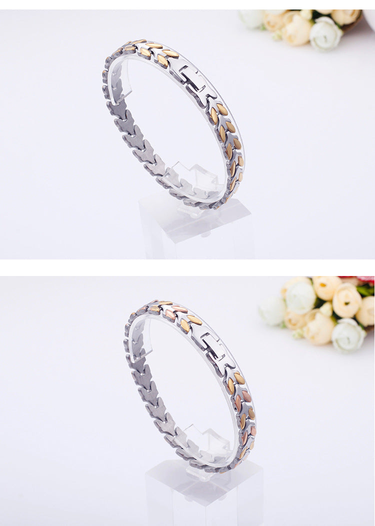 New Fashion Stainless Steel Splicing Bracelet Necklace Set Wholesale