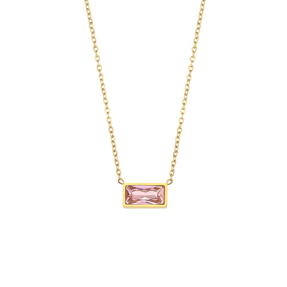 Vintage Style Classic Style Square Star Stainless Steel Enamel Plating Inlay Zircon 18k Gold Plated Pendant Necklace