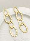 1 Pair Vacation Simple Style Oval Polishing Plating Stainless Steel Gold Plated Drop Earrings