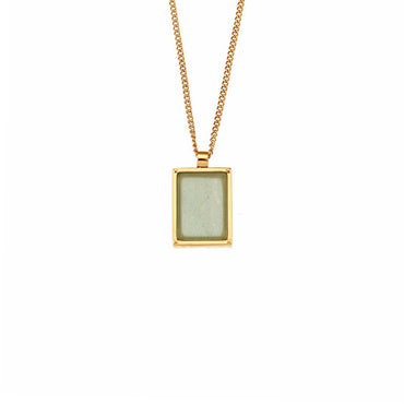 Vintage Style Classic Style Square Star Stainless Steel Enamel Plating Inlay Zircon 18k Gold Plated Pendant Necklace