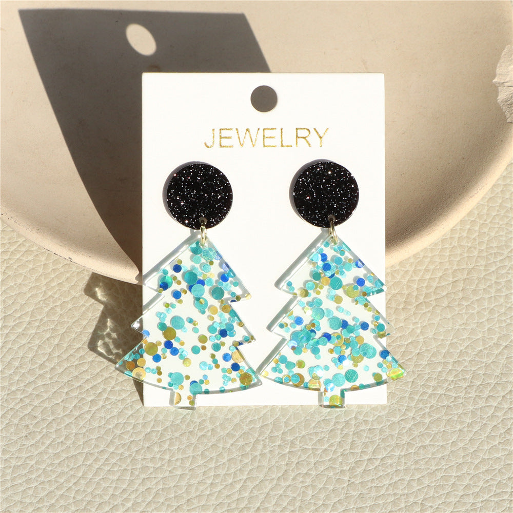 1 Pair Modern Style Christmas Tree Arylic Drop Earrings