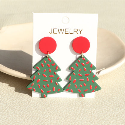 1 Pair Modern Style Christmas Tree Arylic Drop Earrings