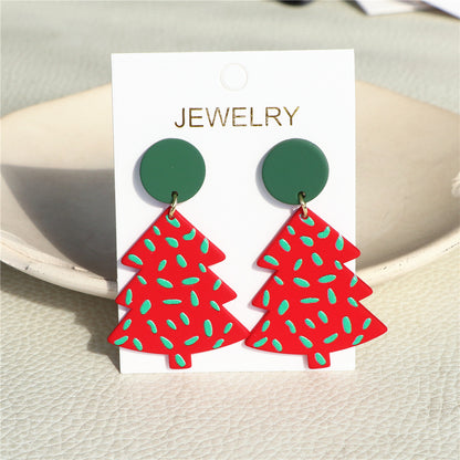 1 Pair Modern Style Christmas Tree Arylic Drop Earrings