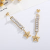 1 Pair Modern Style Pentagram Heart Shape Plating Inlay Stainless Steel Zircon Drop Earrings