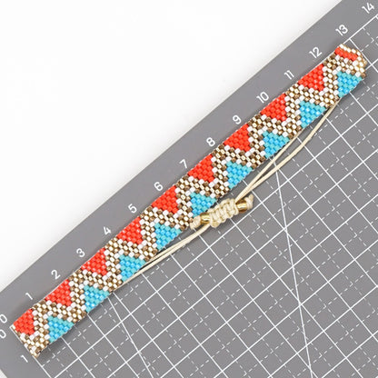 Handmade Geometric Cross Color Block Glass Wholesale Bracelets