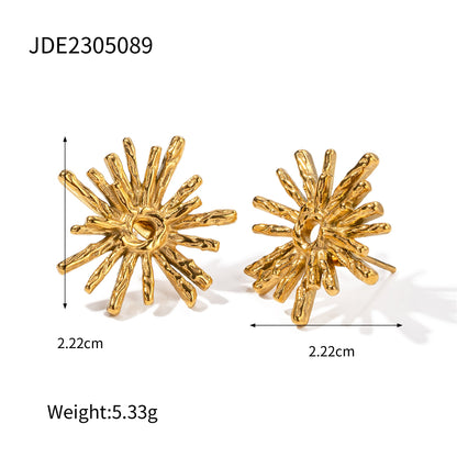 1 Pair Ig Style Simple Style Flower Plating Stainless Steel 18k Gold Plated Ear Studs