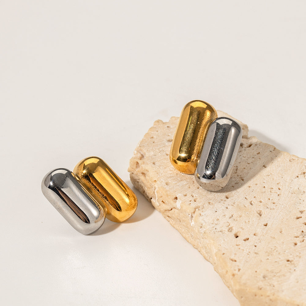 1 Pair Ig Style Geometric Asymmetrical Plating Stainless Steel 18k Gold Plated Ear Studs