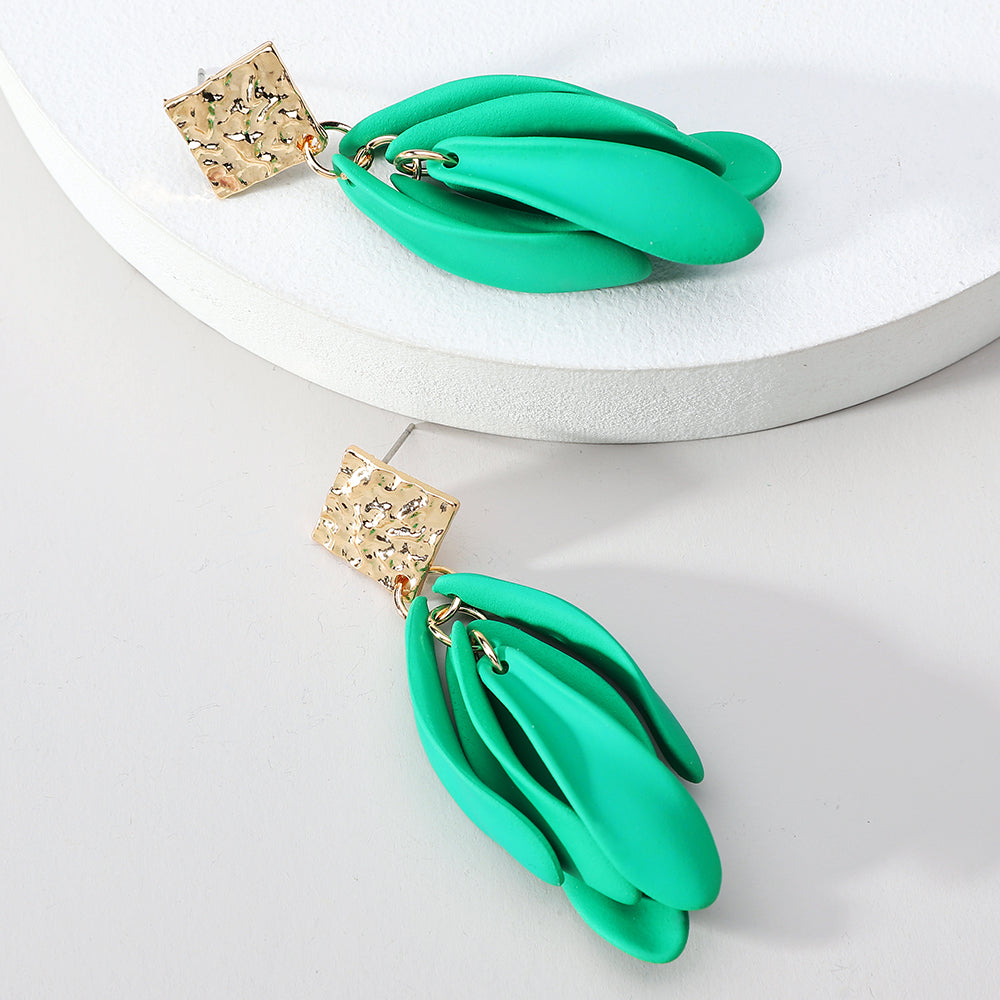 1 Pair Elegant Cute Romantic Petal Tassel Zinc Alloy Drop Earrings