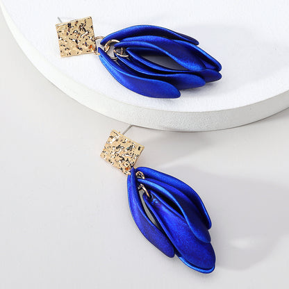 1 Pair Elegant Cute Romantic Petal Tassel Zinc Alloy Drop Earrings