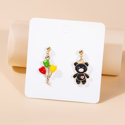 1 Pair Cute Ice Cream Animal Plating Alloy Drop Earrings