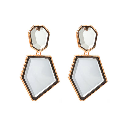 1 Pair Casual Simple Style Irregular Inlay Alloy Resin Drop Earrings