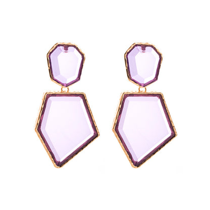 1 Pair Casual Simple Style Irregular Inlay Alloy Resin Drop Earrings