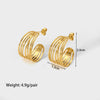 1 Pair Modern Style C Shape Plating Stainless Steel Ear Studs