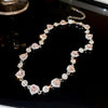 Elegant Sweet Heart Shape Bow Knot Copper Inlay Zircon Pendant Necklace