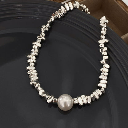 Modern Style Irregular Artificial Pearl Copper Plating Bracelets Necklace