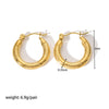 1 Pair Modern Style Round Heart Shape Stainless Steel Hoop Earrings