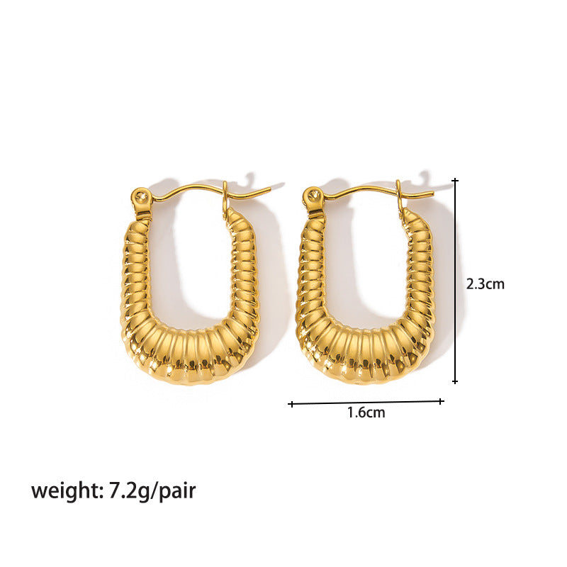 1 Pair Simple Style Solid Color Plating Stainless Steel 18k Gold Plated Ear Studs