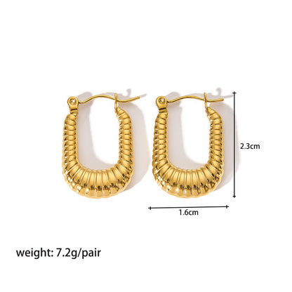 1 Pair Simple Style Solid Color Plating Stainless Steel 18k Gold Plated Ear Studs