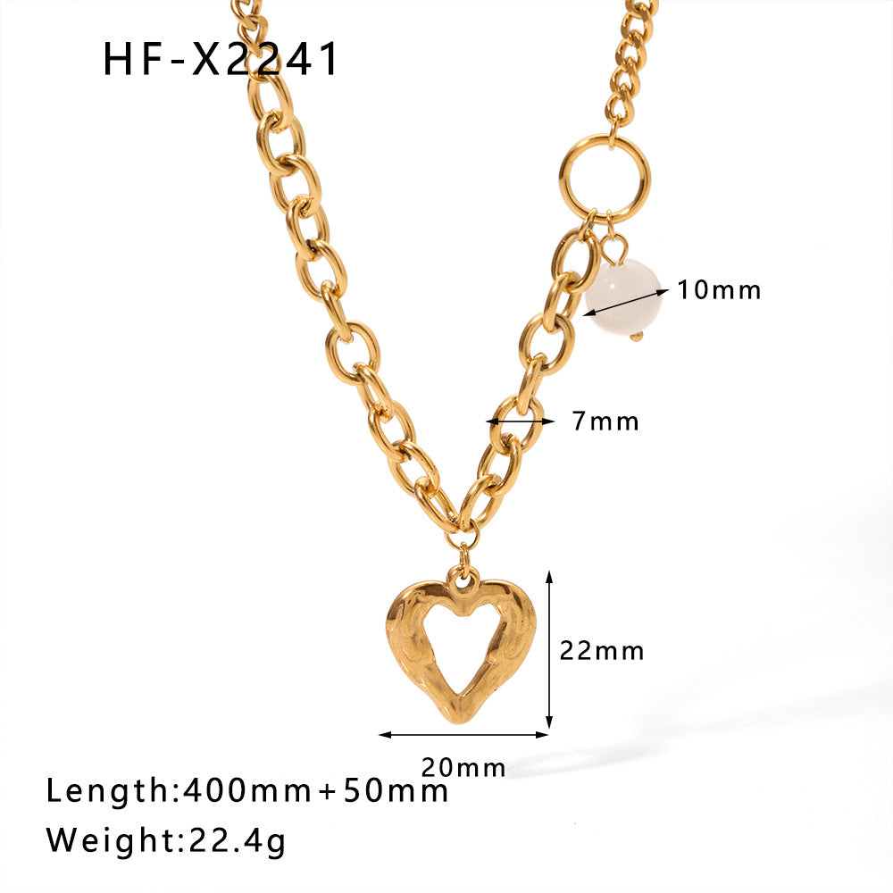 Ig Style Sweet Heart Shape Stainless Steel Plating 18k Gold Plated Pendant Necklace