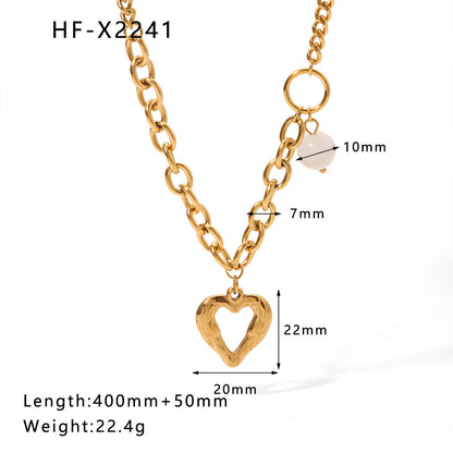 Ig Style Sweet Heart Shape Stainless Steel Plating 18k Gold Plated Pendant Necklace