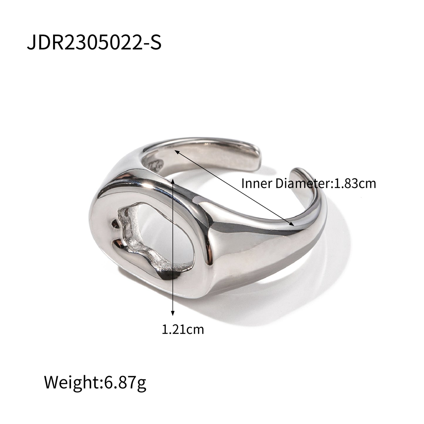 Wholesale Jewelry Retro Geometric 316 Stainless Steel  Plating Open Rings