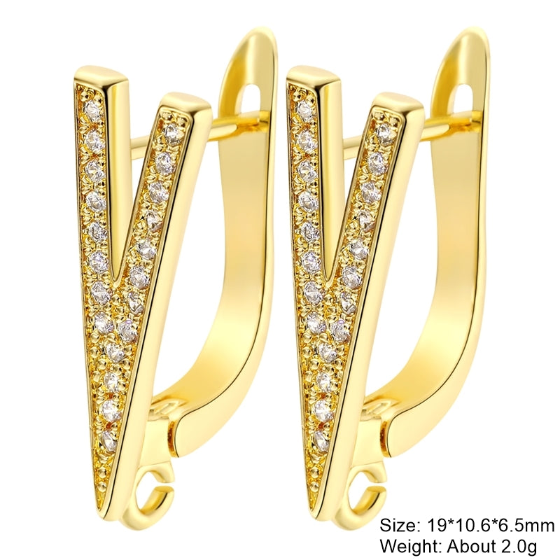 Classic Style Solid Color Copper Plating Inlay Zircon Gold Plated Silver Plated Jewelry Accessories