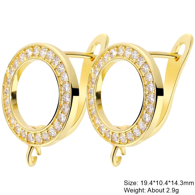 Classic Style Solid Color Copper Plating Inlay Zircon Gold Plated Silver Plated Jewelry Accessories