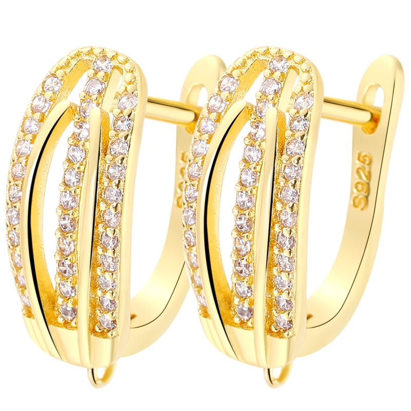 Classic Style Solid Color Copper Plating Inlay Zircon Gold Plated Silver Plated Jewelry Accessories