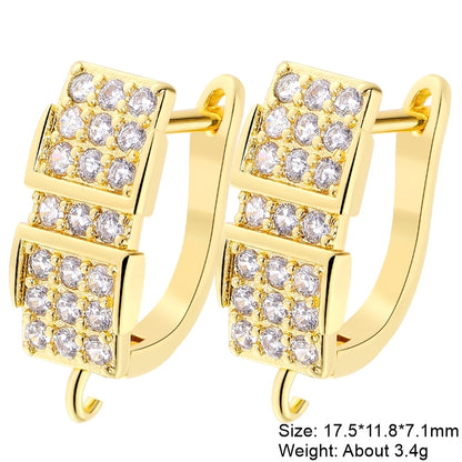 Classic Style Solid Color Copper Plating Inlay Zircon Gold Plated Silver Plated Jewelry Accessories