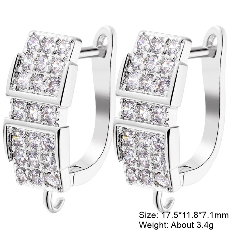 Classic Style Solid Color Copper Plating Inlay Zircon Gold Plated Silver Plated Jewelry Accessories