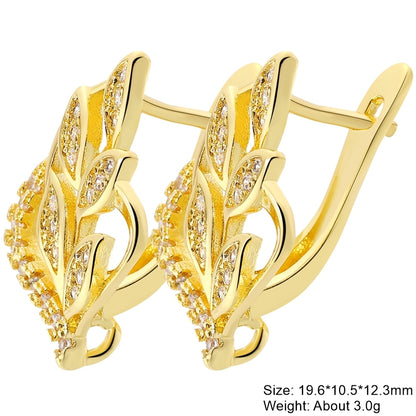 Classic Style Solid Color Copper Plating Inlay Zircon Gold Plated Silver Plated Jewelry Accessories