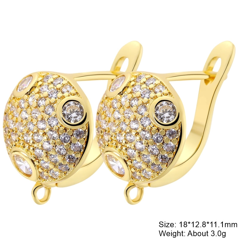 Classic Style Solid Color Copper Plating Inlay Zircon Gold Plated Silver Plated Jewelry Accessories