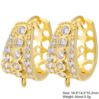 Classic Style Solid Color Copper Plating Inlay Zircon Gold Plated Silver Plated Jewelry Accessories