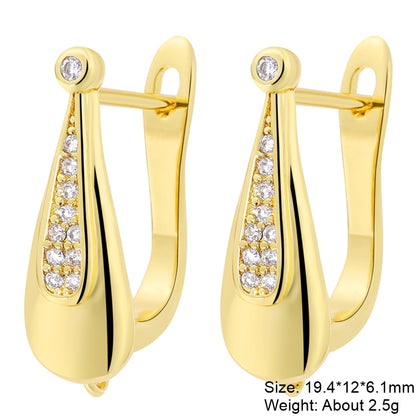 Classic Style Solid Color Copper Plating Inlay Zircon Gold Plated Silver Plated Jewelry Accessories