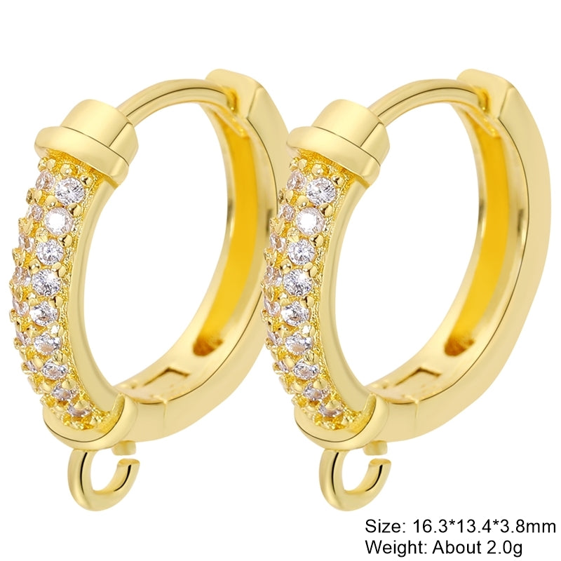 Classic Style Solid Color Copper Plating Inlay Zircon Gold Plated Silver Plated Jewelry Accessories