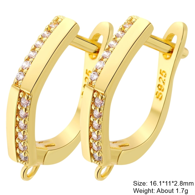 Classic Style Solid Color Copper Plating Inlay Zircon Gold Plated Silver Plated Jewelry Accessories