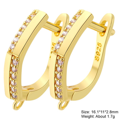 Classic Style Solid Color Copper Plating Inlay Zircon Gold Plated Silver Plated Jewelry Accessories